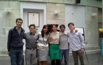 Student council member and piano proponent Ricky Garza (left) with performers Alvin Chen, Sheila Enamandram, HMS ’17, Diana Shi, HMS ’17, Ram Venkateswaran, and Chris Lim