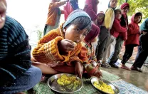 A meal at the Mobile Crèches center in Gurgaon