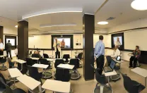 Recent renovations in Old Quincy, now renamed Stone Hall:a smart classroom fitted with Mondopads and document cameras