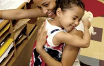 In Dorchester, Solaylah DePina says goodbye to her mother, Saida Neves.