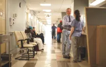O’Connell on duty at one of the Boston Health Care for the Homeless Program clinics