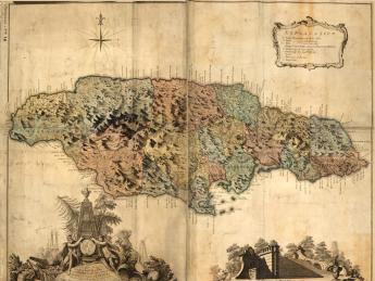 An original eighteenth-century colonial map of Jamaica
