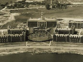 Harvard Business School campus at its unveiling in 1927