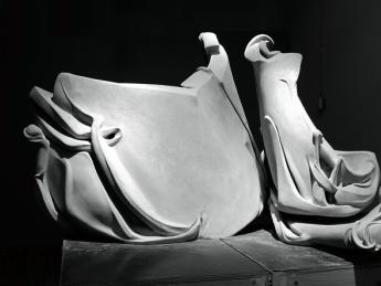 <i>Beckoning</i> (2008), one of Dinerstein’s recent concrete sculptures 