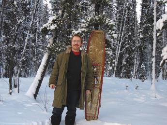 Photograph of Eric Hegsted in Yukon snow with snowshoes