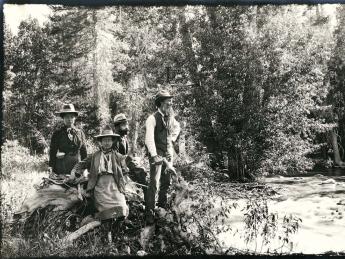 Muir (at right) with his daughters Wanda and Helen and a friend at Kings Canyon, California, in 1902