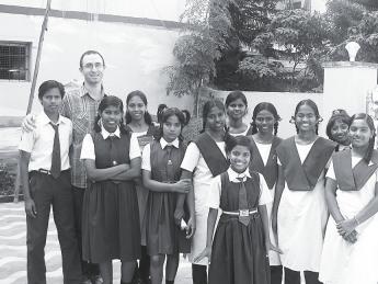 The Schachters with children they have helped in Chennai