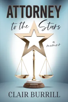 Book cover featuring a gold star and scales of justice against a light blue background.