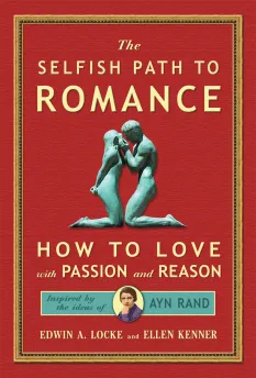 Book cover featuring a red background, with a sculpture of a couple embracing. Title and author names prominently displayed.