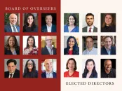 Grid of headshots featuring members of the Board of Overseers and Elected Directors.