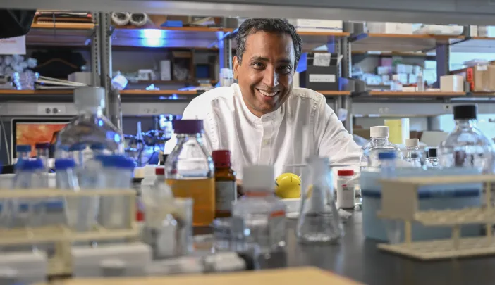 Sharad Ramanathan in his laboratory