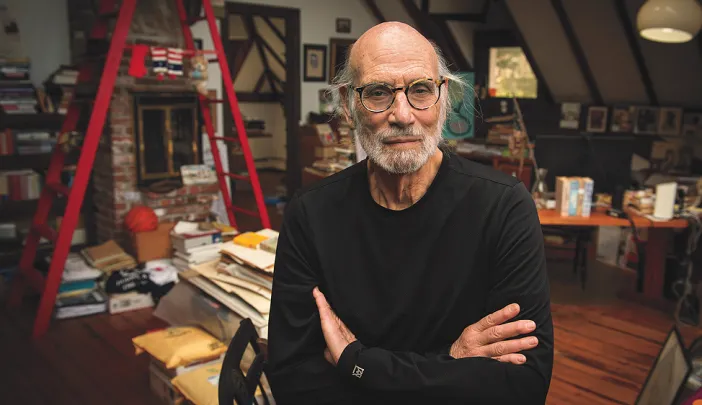 Photograph of Stephen Bergman at home in Massachusetts