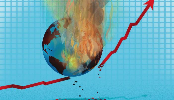 essay about the benefits of having a pet An illustration of a burning Earth breaking a rising red line graph, symbolizing the impact of climate change.
