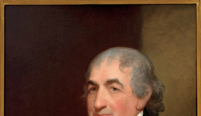 Caleb Strong portrait by Gilbert Stuart, courtesy of Frederick Strong Moseley III ’51