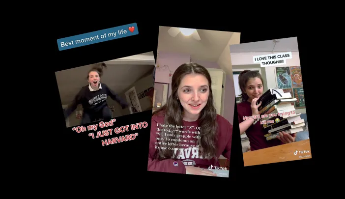 Three TikTok screenshots of Abigail Mack