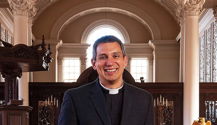 Matthew Potts in Harvard's Memorial Church