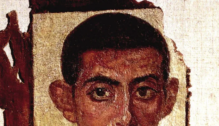Painted portrait of a man from a Hellenistic coffin found in Egypt