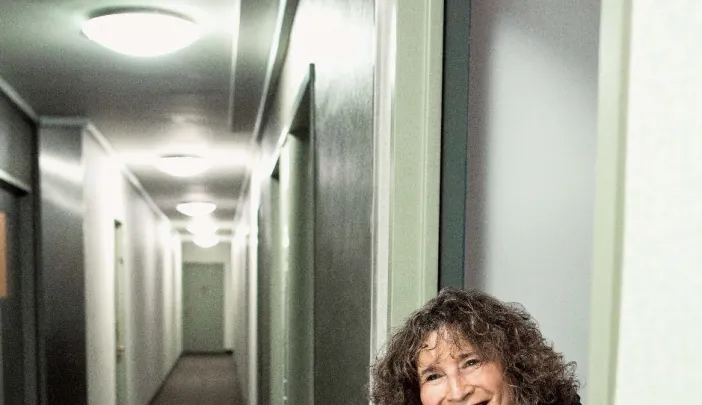 Nancy Rosenblum in her Greenwich Village apartment building