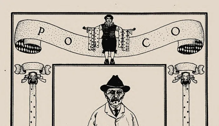 Drawing of Poco from Harvard Celebrities: A Book of Caricatures and Decorative Drawings, 1901