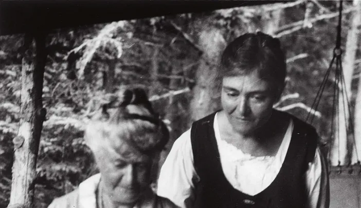 Millicent Todd Bingham looks over her mother’s shoulder in this double portrait from 1931.