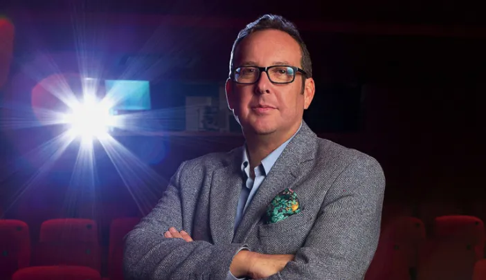 Photograph of A.O. Scott at the Quad Cinema, New York City. 