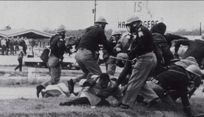 Photo of Bloody Sunday during voting rights march, Selma, Alabama