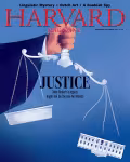 A hand holds a scale symbolizing justice against a blue background, with the title "JUSTICE" prominently displayed.