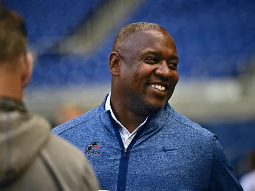 Michael Hill in a Marlins quarter zip