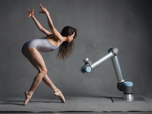 Moore dancing with the Universal Robotics robot