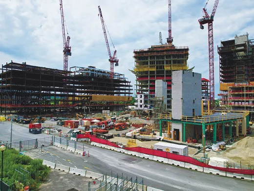 Construction site of the commercial Enterprise Research Campus in Allston