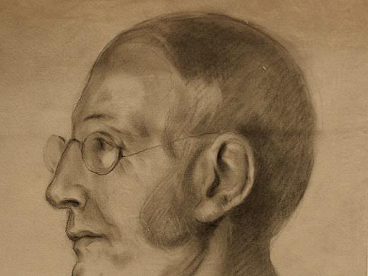 Kahlil Gibran's likeness of Harvard president Charles William Eliot, drawn in 1910