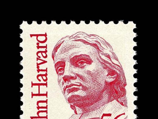 John Harvard two-ounce, 56-cent stamp from 1986, honoring University’s 350th anniversary