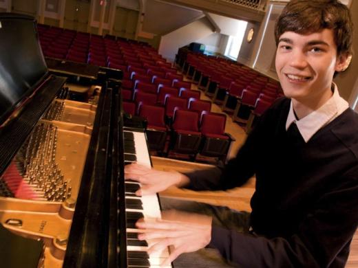 Malcolm Campbell at the keyboard in Harvard's Paine Hall