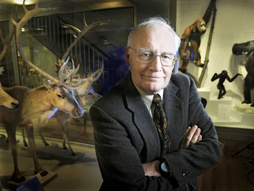 Mystery writer Alfred Alcorn at the Harvard Museum of Natural History, where he’s never had to solve a homicide. 