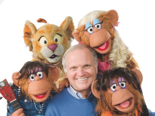 Cerf today with characters from <i>Between the Lions</i>