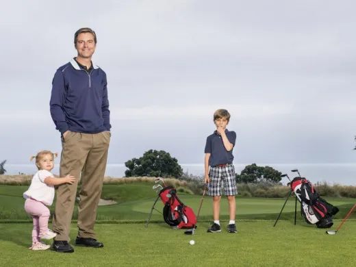 John West with his children—Georgia (20 months), Jack (8 years), and Danny (5 years)—at-hand audience members for, and friendly critics of, The Whistle 