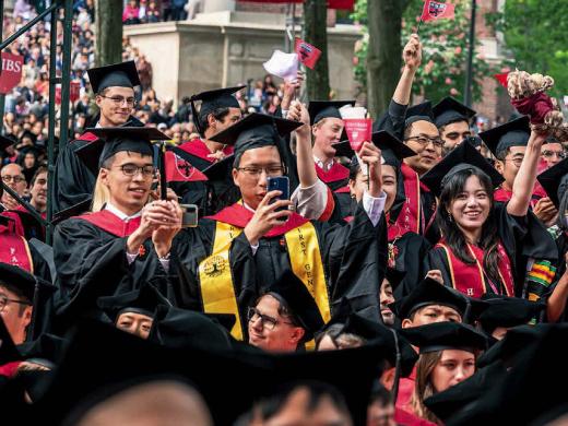 Graduate School students celebrating Commencement