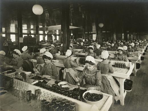 <i>Industrial Problems, Welfare Work: United States. Pennsylvania. Pittsburgh.H.J. Heinz Company: Bottling Department, </i> c. 1903. Gelatin silver print. 