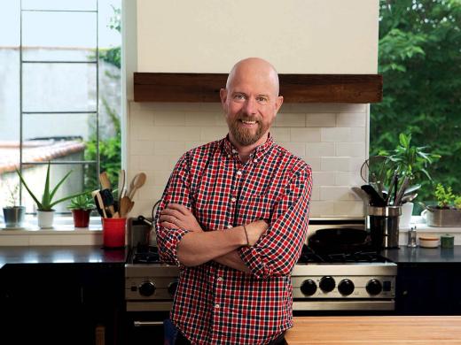 Sam Sifton in his Brooklyn kitchen 