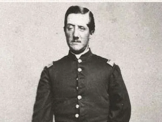 Historic photograph of Charles Follen Cabot, Civil War soldier, standing, in uniform