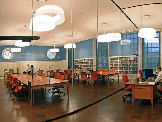 Photograph of Houghton Library’s renovated reading room