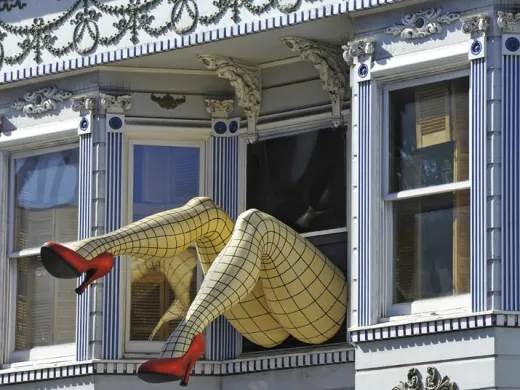Photograph by Oversnap/istock See you. A much-admired pair of legs and shoes disappear into a window above the shops on Haight Street, San Francisco. The Reichardts have seen it all.