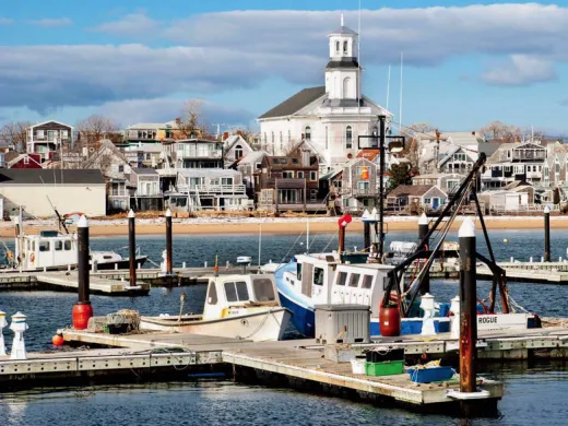 Provincetown harbor in the winter