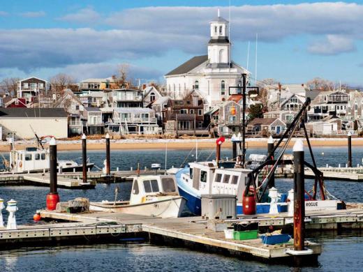 Provincetown harbor in the winter