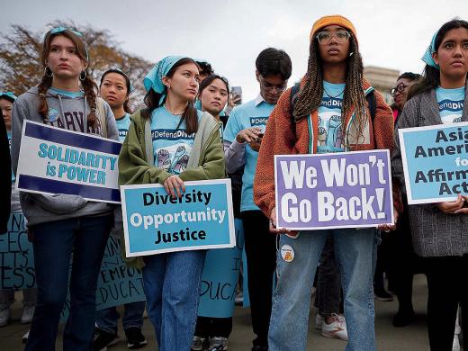 Student protestors outs the Supreme Court, demonstrating in favor of affirmative action in admissions