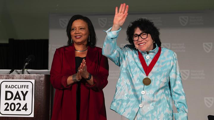 Radcliffe Dean Tomiko Brown Nagin presented the Radcliffe Medal to Justice Sonia Sotomayor.
