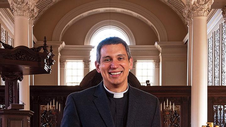 Matthew Potts in Harvard's Memorial Church