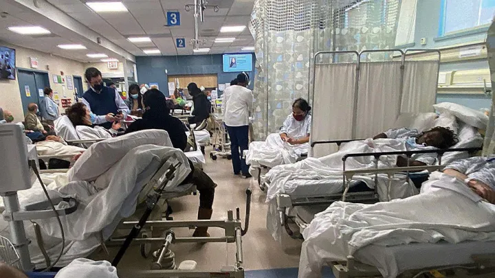 COVID-19 patients on a hospital ward