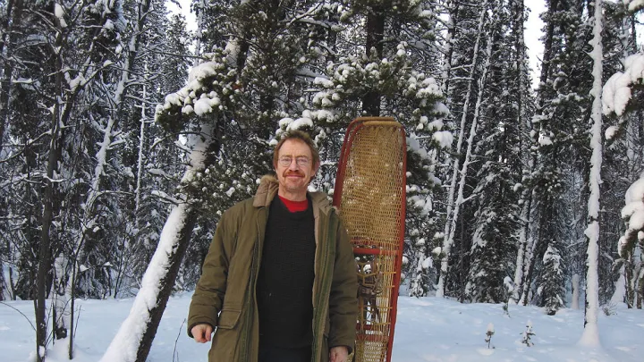 Photograph of Eric Hegsted in Yukon snow with snowshoes