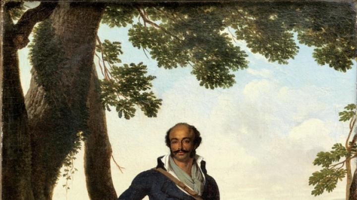 <i>Portrait of a Hunter in a Landscape,</i> attributed to Louis Gauffier (1762-1801), is said to be a portrait of General Dumas.